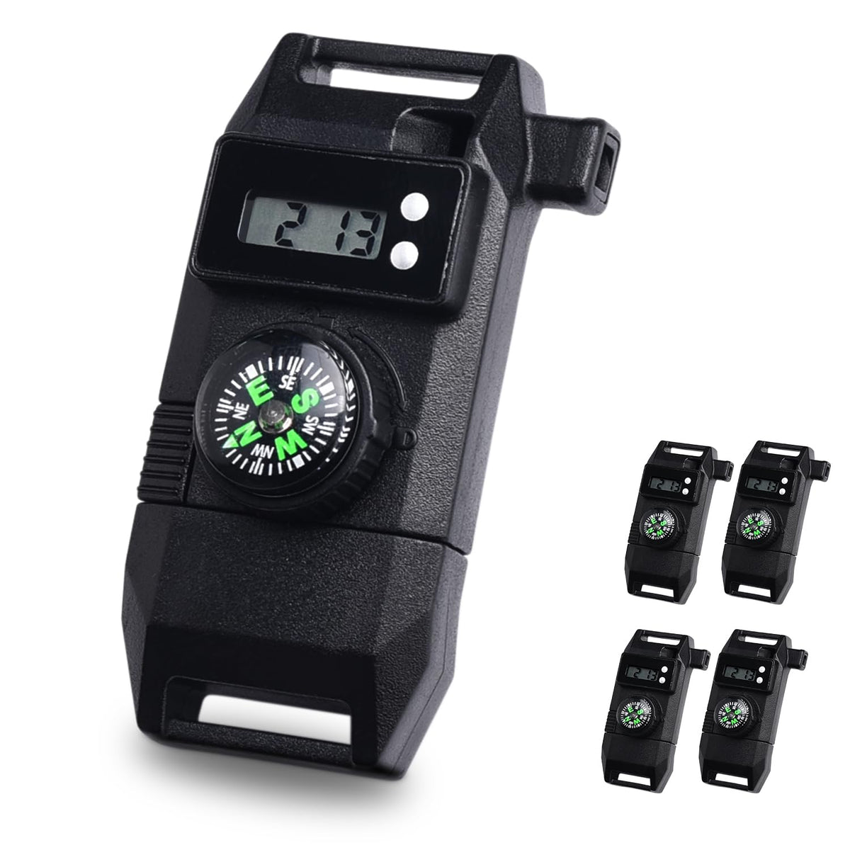 5 Pack 2/3 Inch Compass Whistle Buckle Plastic Paracord Buckles for Outdoor Camping Hiking Emergency Survival Paracord Bracelets Clips Travel Kits